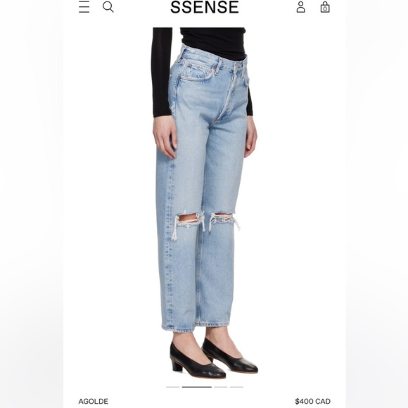 Agolde Light Blue Button-Fly Jeans - Picture 7 of 9